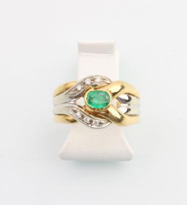 Brillant Smaragd Ring - Schmuck und Uhren