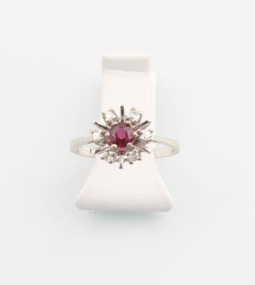 Diamant Rubin Ring - Schmuck und Uhren
