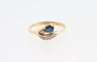 Saphir Diamant Ring - Klenoty a Hodinky