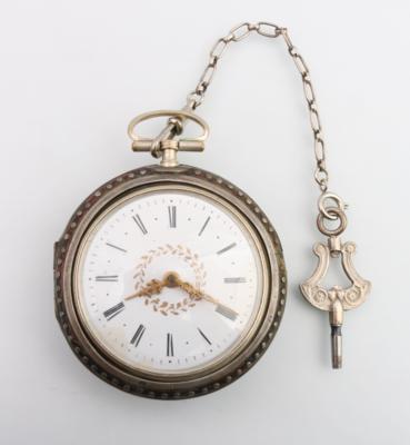 Spindeltaschenuhr mit Übergehäuse - Schmuck und Uhren