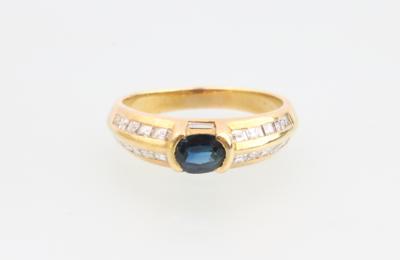 Saphir Diamant Ring - Klenoty a Hodinky