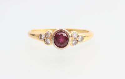 Brillant Rubin Ring - Schmuck und Uhren