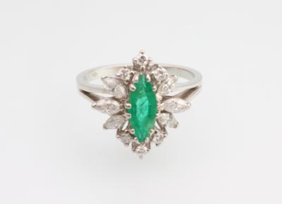 Brillant Diamant Smaragd Ring - Klenoty a Hodinky