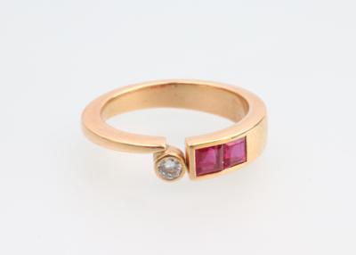 Brillant Rubin Ring - Schmuck und Uhren