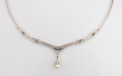 Saphir Kulturperlen Collier - Schmuck und Uhren