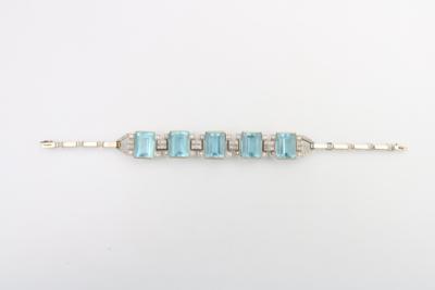 Diamant Aquamarin Armband - Klenoty a Hodinky