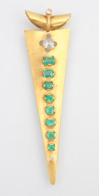 Diamant Smaragd Anhänger - Klenoty a Hodinky