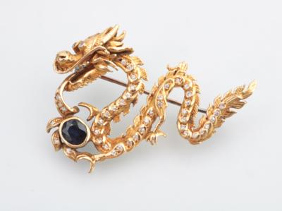 Saphir Brosche Drache - Jewellery and watches