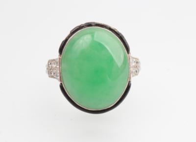 Brillant Diamant Jade Ring - Schmuck und Uhren