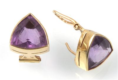 Amethyst-Ohrsteckclipse - Kunst, Antiquitäten und Schmuck