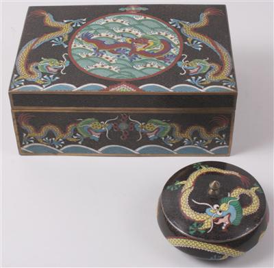 2 Cloisonné Deckeldosen - Kunst, Antiquitäten und Schmuck