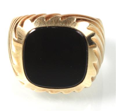 Onyx-Herrenring - Antiques, art and jewellery