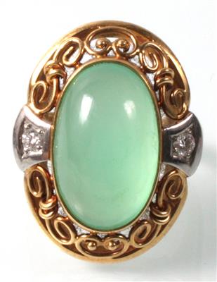 Chrysopras-Ring - Arte, antiquariato e gioielli