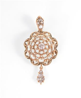 Diamantanhänger zus. ca. 0,60 ct - Antiques, art and jewellery