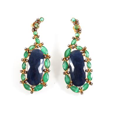 Smaragd Saphirohrgehänge - Umění, starožitnosti, šperky