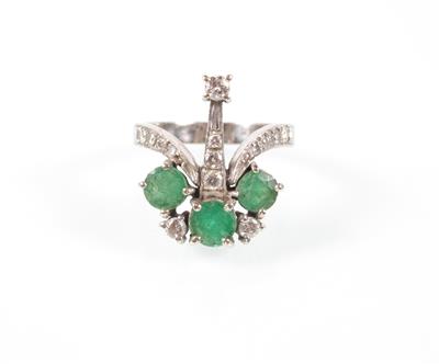 Brillant/Smaragddamenring - Arte, antiquariato e gioielli