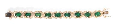 Brillant Smaragd Armkette zus. ca. 2,00 ct - Arte, antiquariato e gioielli