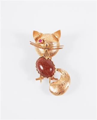 Hutnadel KATZE - Antiques, art and jewellery