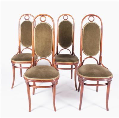 4 Jugendstil-Sessel (sogen. Hochlehner) um 1900/05, Nr.17 - Art and Crafts 1900-1950