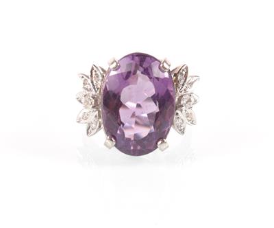 Amethyst/Diamantring - Art and Crafts 1900-1950