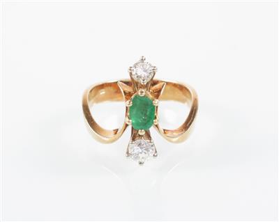Brillant/Smaragddamenring - Arte, antiquariato e gioielli