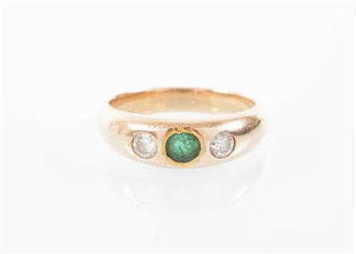 Brillant/Smaragd-Damenring - Umění, starožitnosti, šperky