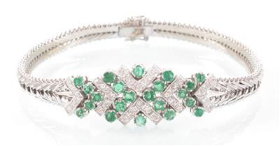 Smaragd Brillantarmband zus. ca. 1,80 ct - Umění, starožitnosti, šperky