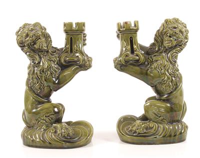 Paar Kerzenständer in Löwenform - Arte, antiquariato e gioielli