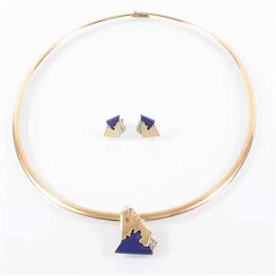 Brillant/Diamant/Lapislazuli Schmuckgarnitur - Kunst, Antiquitäten und Schmuck