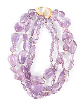 Amethystcollier 4-reihig - Antiques, art and jewellery