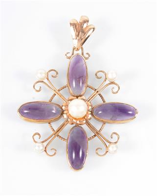 Amethyst/Kulturperlenanhänger - Arte, antiquariato e gioielli