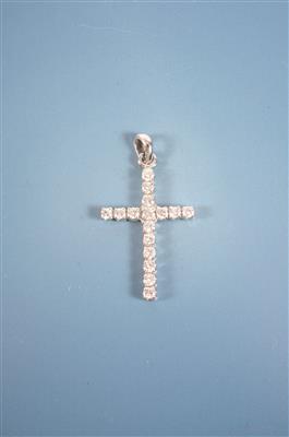 Brillantkreuz zus. ca. 0,65 ct - Arte, antiquariato e gioielli