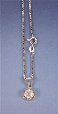 Brillantanhänger an Venezianerhalskette - Antiques, art and jewellery