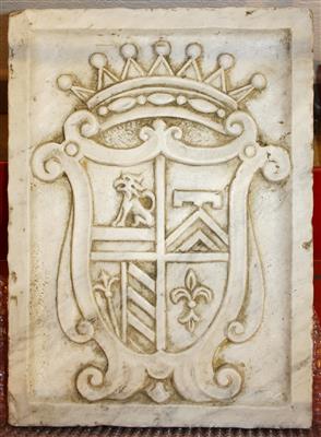 Reliefplatte "Bekröntes Wappen" - Umění, starožitnosti, šperky
