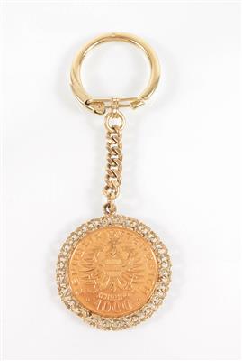 Schlüsselring mit Münzanhänger - Antiques, art and jewellery