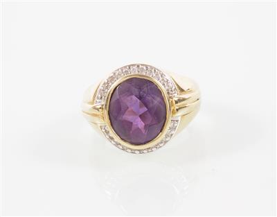 Brillant/Amethyst-Ring - Antiques, art and jewellery