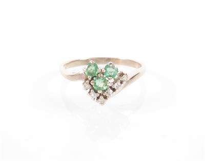 Diamant/Smaragd-Ring - Umění, starožitnosti, šperky