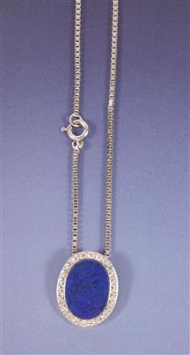 Diamant/Lapislazulianhänger an Venezianerhalskette - Arte, antiquariato e gioielli
