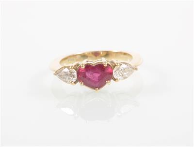 Diamant/Rubin Damenring - Umění, starožitnosti, šperky