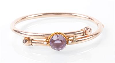 Amethyst/Halbperlen Armreif - Schmuck