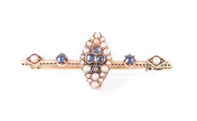 Diamant/Saphir/Halbperlen Brosche - Jewellery