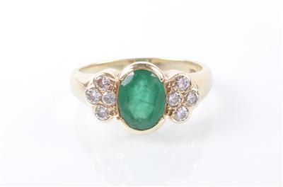 Brillant/Smaragd Damenring - Jewellery