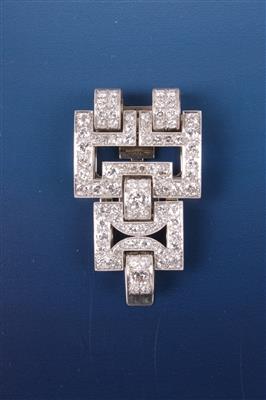 Altschliffbrillant/DiamantKleiderclip zus. ca 3,4 ct - Jewellery, antiques and art