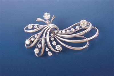 Brillant-Diamantbrosche zus. ca. 3,20 ct - Jewellery, antiques and art