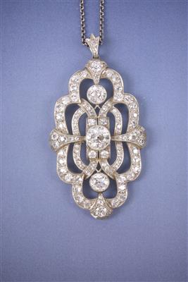 Brillantanhänger an Halskette zus. ca. 7 ct - Gioielli, arte e antiquariato