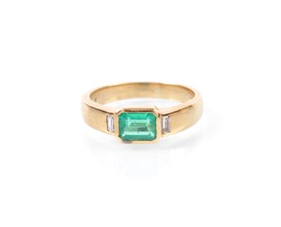 Diamant/Smaragd-Damenring - Jewellery, Works of Art and art
