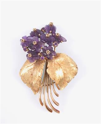 Amethyst Blütenbrosche - Jewellery, antiques and art