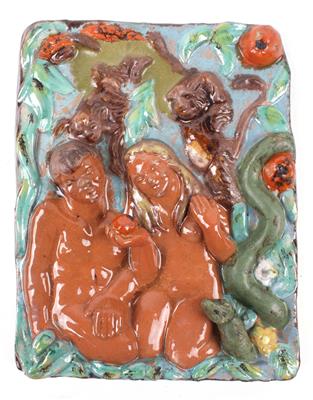 "Adam und Eva" Reliefplatte, - Gioielli, arte e antiquariato