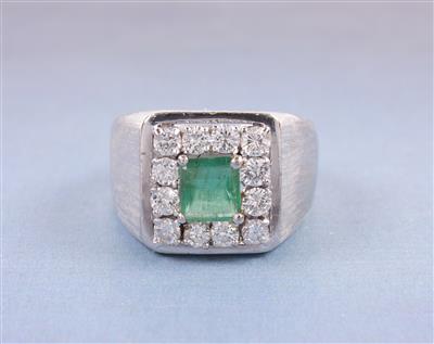 Brillant/Smaragd-Damenring - Jewellery, Works of Art and art