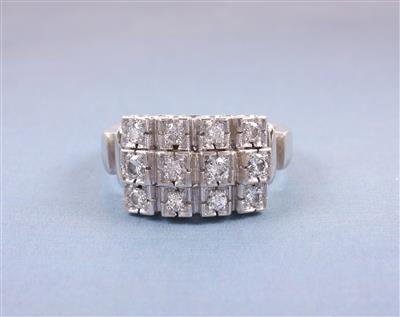 Brillantring zus. ca. 0,60 ct Weißgold 585, - Schmuck, Kunst & Antiquitäten